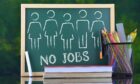 Blackboard image illustrating new teachers jobs shortage.
