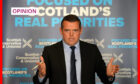 Douglas Ross pictured during speech in Edinburgh,
