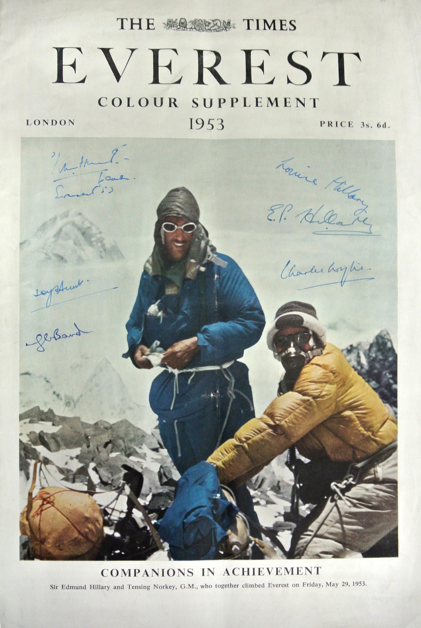 A Times colour supplement following ascent of Everest in 1953. Image: RSGS.