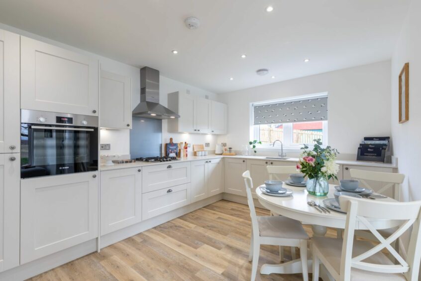 Tomaknock kitchen in the show home to advertise new build property in Perth.