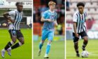 Dunfermline's Ewan Otoo, Ben Summers and Kane Ritchie-Hosler. Images: SNS.