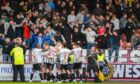 The Dunfermline players celebrate. Image: SNS.