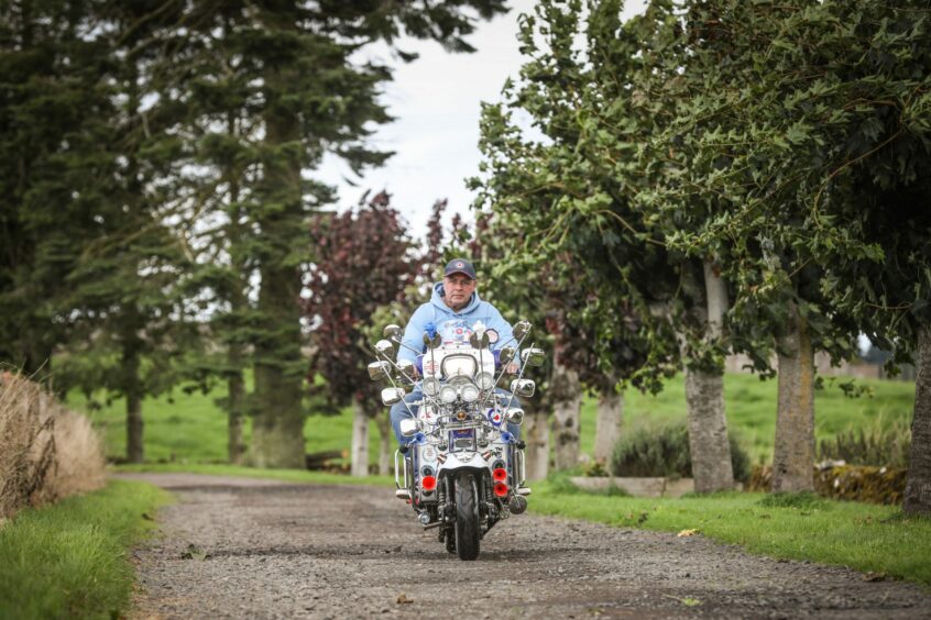 Carl Garner, 51, from Angus had the accident on his scooter in January this year. As a result of the crash it was discovered he had bladder cancer.