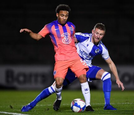 Marcel Lewis on the ball for Chelsea U/23s. Image: Shutterstock