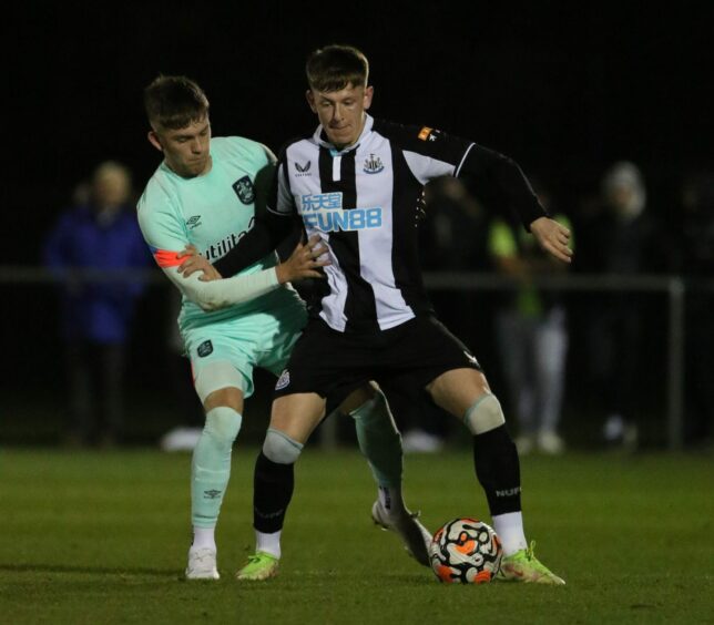 St Johnstone loan midfielder Jay Turner-Cooke in action for Newcastle United under-23s.