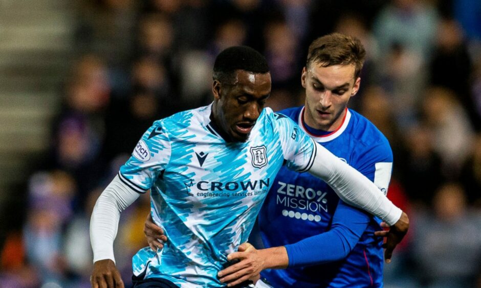 Zach Robinson takes on Rangers at Ibrox. Image: Shutterstock