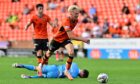 Owen Stirton in action against Dunfermline. Image: Richard Wiseman/Shutterstock