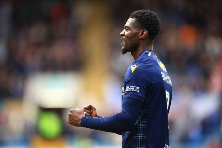 Dundee striker Amadou Bakayoko. Image: David Young/Shutterstock