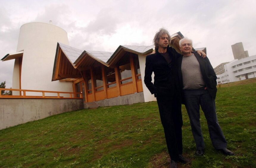 Sir Bob Geldof (left) with architect Frank Gehry, who designed the Maggie's Centre at in Dundee at its opening in September 2003.