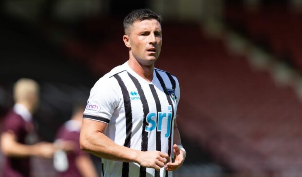 Dunfermline winger Michael O'Halloran looks into the distance.