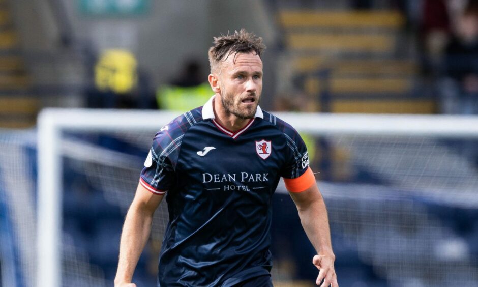 Keith Watson in action for Raith Rovers earlier in the season. Image: SNS.