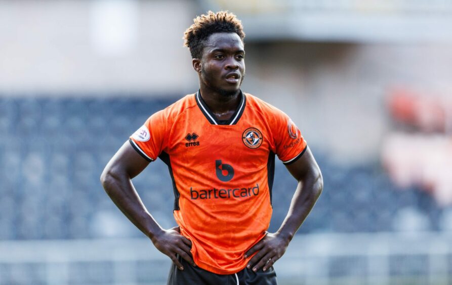 Mathew Cudjoe in action for Dundee United
