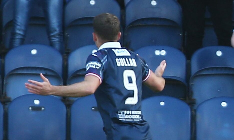 Raith Rovers' Jamie Gullan celebrates his goal versus Inverness. Image: SNS.