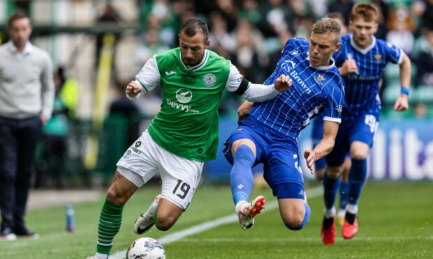 Action from the last time St Johnstone played Hibs.