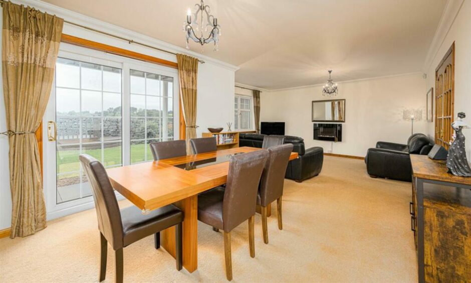 Dining room in house in Dundee overlooking Ballumbie Golf Course.