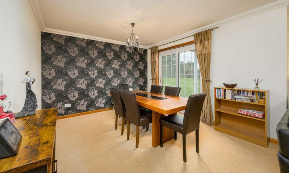 Dining room in house in Dundee overlooking Ballumbie Golf Course.