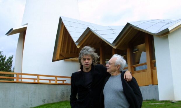 Sir Bob Geldof and architect Frank Gehry at the opening of Maggie s Centre in Dundee on September 25 2003.