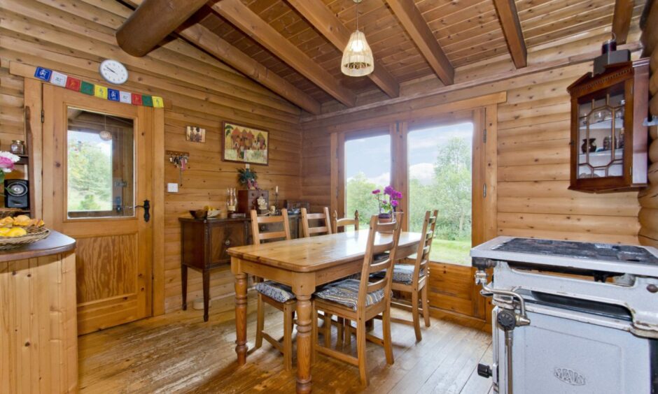 Dining area in Norwood Lodge near Kirkmichael.