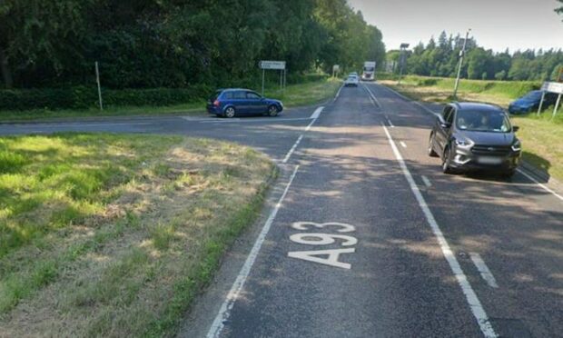 The A93 at Meikleour Crossroads.