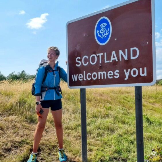 Alice Connelly, from Fife, was emotional at the Scottish border