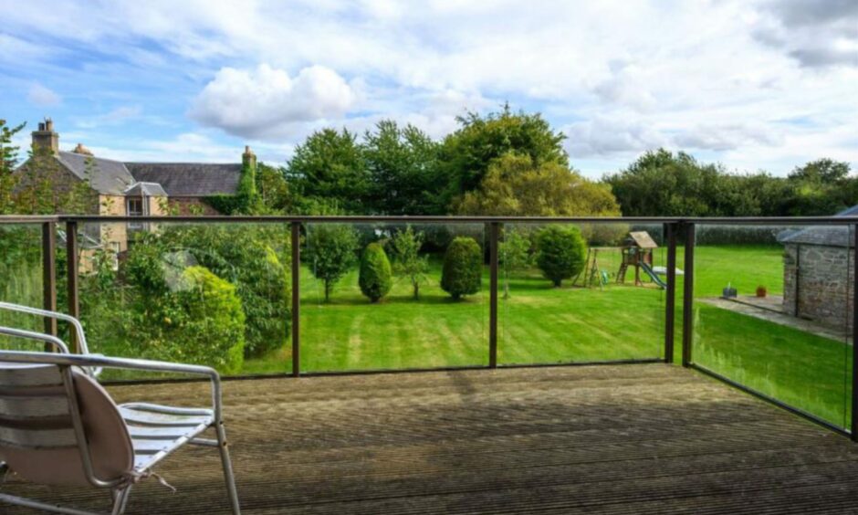 Balcony of main bedroom in Old Mill House, Errol.