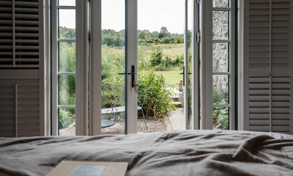 One of the bedrooms at The Farmhouse at Ballintaggart.