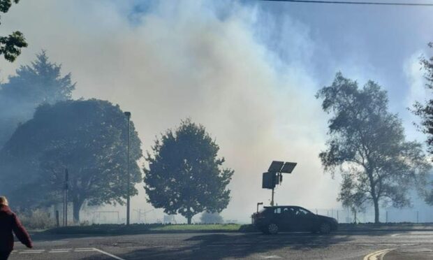 Smoke engulfed Birkhill Park. Image: Brooke Hays.