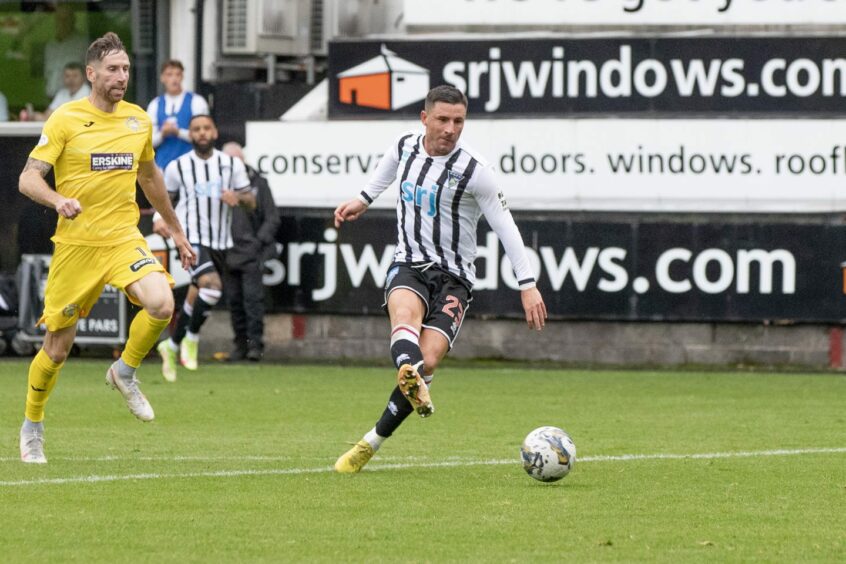 Michael O'Halloran scores his first goal for Dunfermline. 