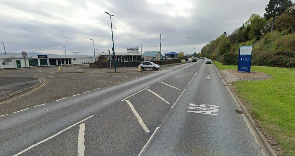 Riverside Drive near Dundee Airport, where roadworks will be taking place