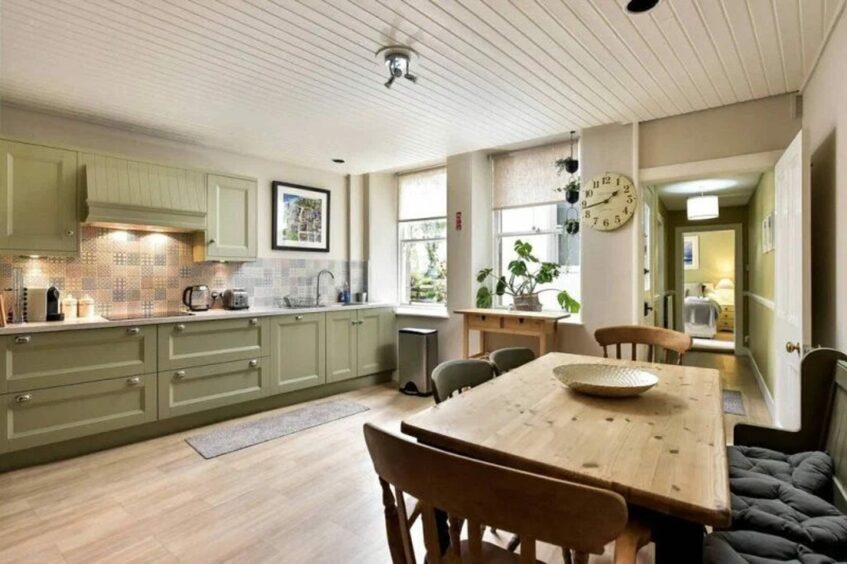 The spacious kitchen-diner at the St Andrews flat