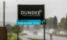Dundee City sign welcoming drivers to the city. Image: Kim Cessford/DC Thomson.