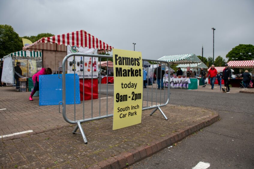 Stalls set out on South Inch for farmers' market
