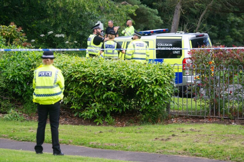 Police at Taggerty crash site in Glenrothes