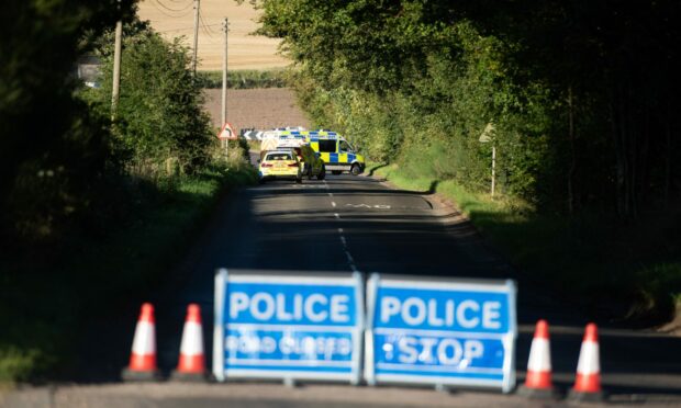 The road is closed north of Wellbank