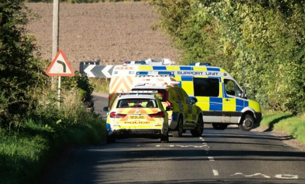 The scene of the crash on Lovehall Road, near Wellbank.