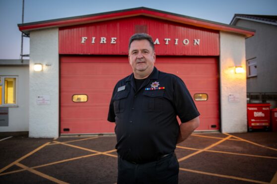 Chic Scrimgeour outside Blairgowrie fire station.