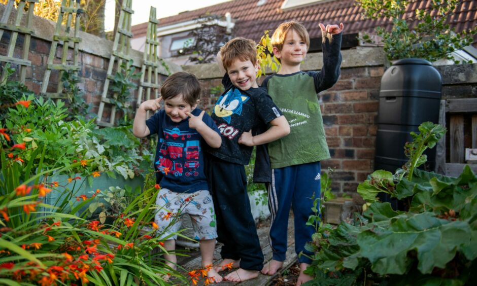 Louise Humpington, owner of Grain and Sustain, teaches her young boys Cillian, Isaac and Quinn about living a waste-free lifestyle.