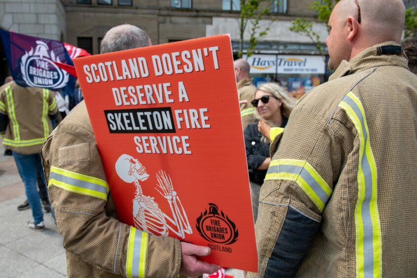 Firefighters from across Tayside and Scotland voiced their concerns about previous cuts.
