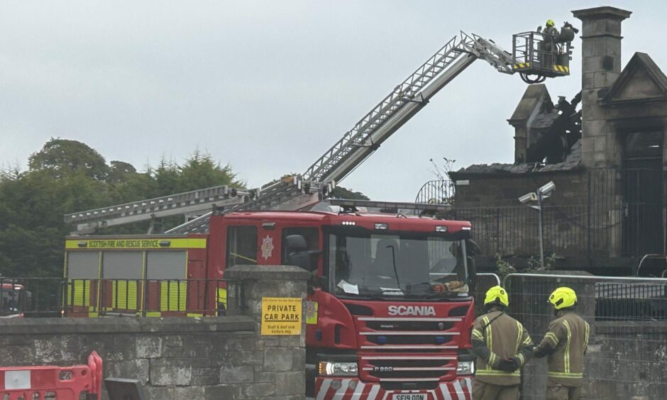 Firefighters outside the former Kitty's nightclub in Hunter Street, Kirkcaldy.