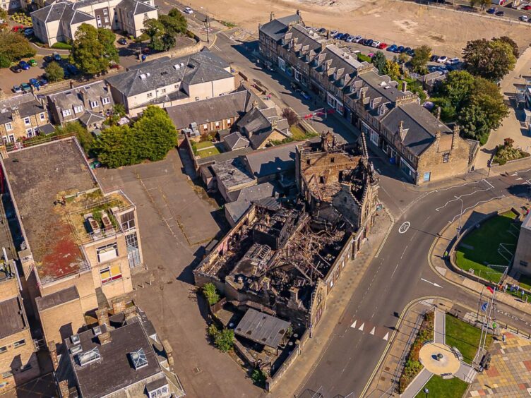The burnt-out shell of the former Kitty's nightclub building in Kirkcaldy became a Fife eyesore