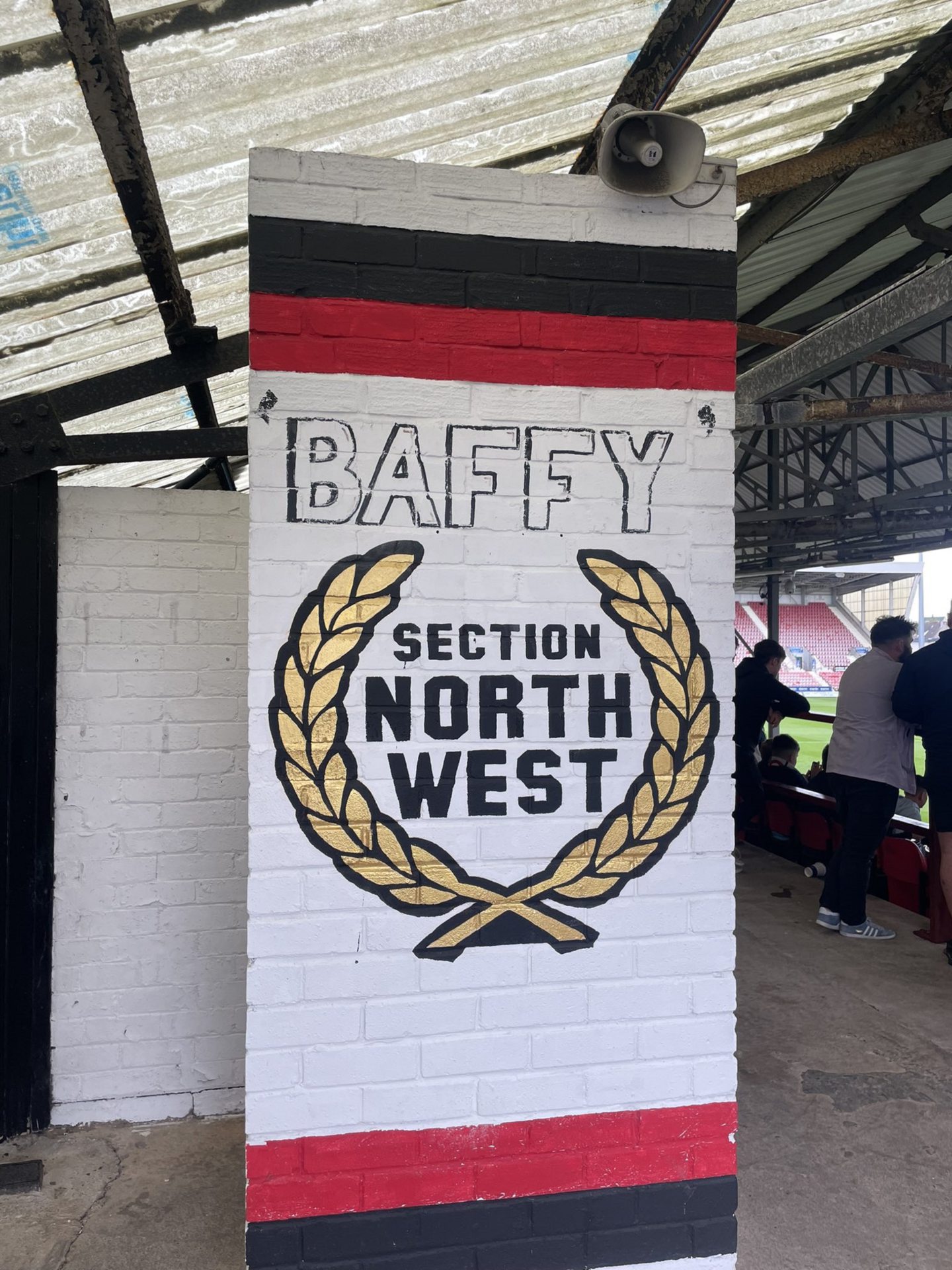 Kray Bathgate's nickname - Baffy - has been painted in the Section North West Stand at Dunfermline Athletic. 