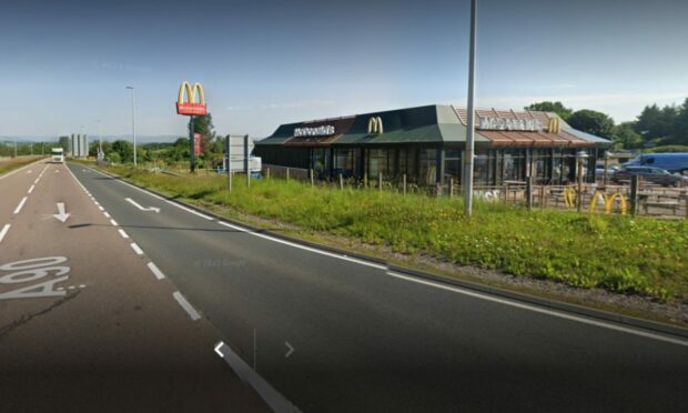 McDonalds beside the A90 Forfar bypass. Image: Google Maps