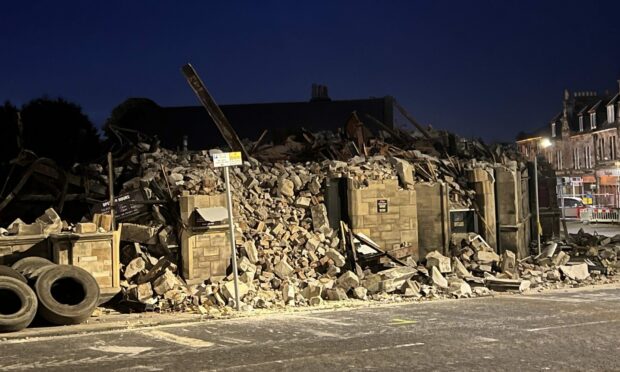 The former Kitty's nightclub has been reduced to rubble. Image: Steven Brown:/DC Thomson