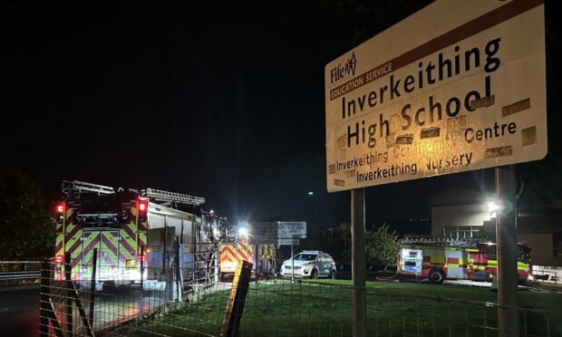 Firefighters were called to Inverkeithin High School on Thursday night.