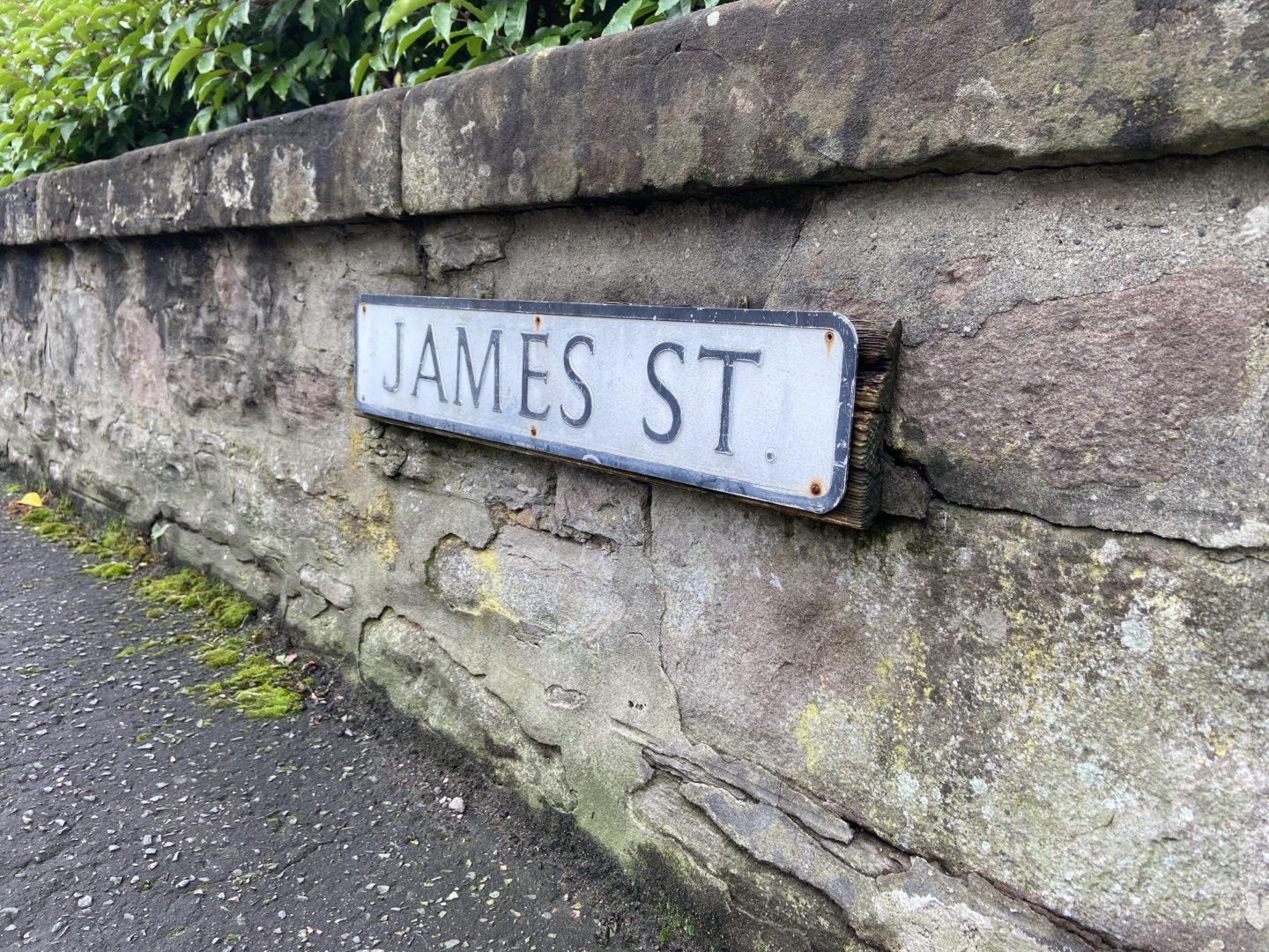 A sign on James Street.