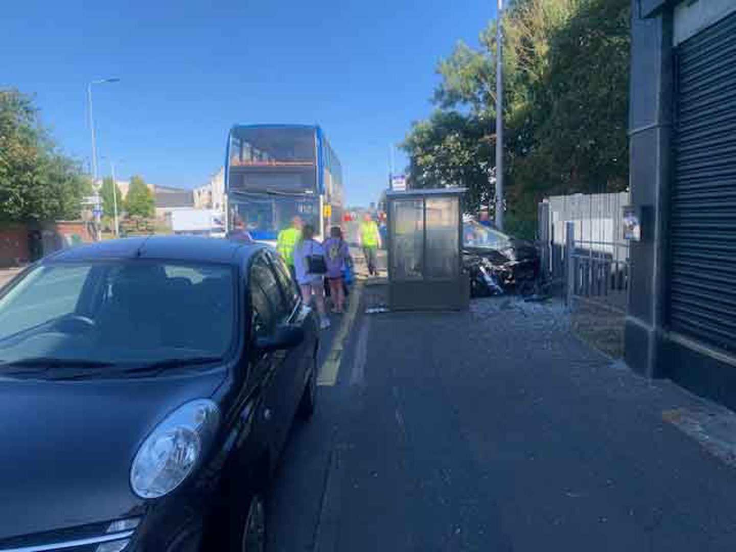 The car crashed into the Methil bus stop