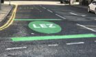 LEZ markings on Meadow Place in Dundee. Image: James Simpson/DC Thomson