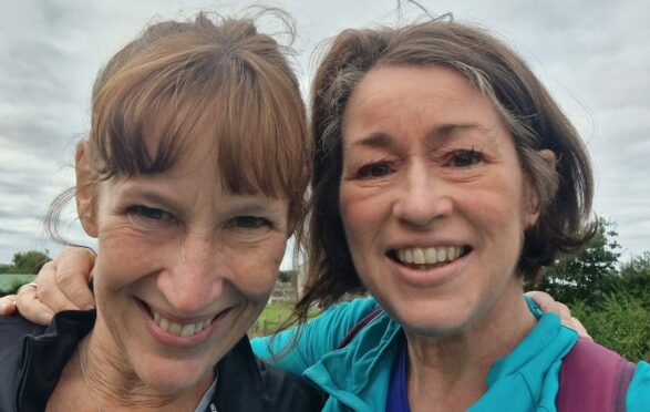 Kirsty Brown and Nicola Stewardson on a training walk.
