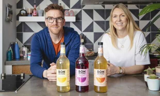 Nathan Burrough and Karen Knowles of Bon Accord Soft Drinks.