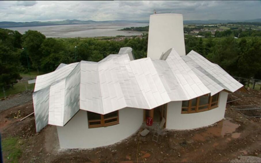 Architect Frank Gehry's Maggie's Centre building, under construction in Dundee in 2003.